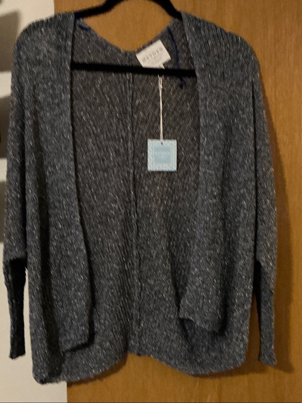 Hayden Open-Front Charcoal Speckled Cardigan